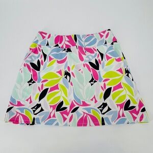 Tommy Bahama Tropical Leaf Golf Skort S Neon Pockets Tennis Activewear Hawaiian